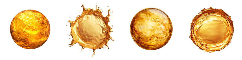 Wall Mural - molten gold spheres in dynamic motion