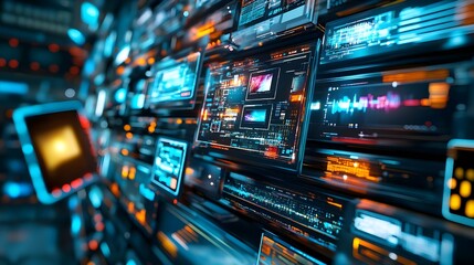 Futuristic Tech Interface Screens - AI and Machine Learning