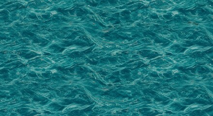 Poster - The image is of a blue ocean with waves crashing against the shore