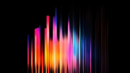 Poster - Abstract colorful light streaks on black background.