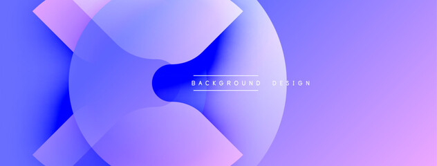 Leinwandbilder - Abstract gradient background. Overlapping shapes create dynamic visual effect. Soft blue, purple hues dominate composition. Minimalist design suitable for digital projects.