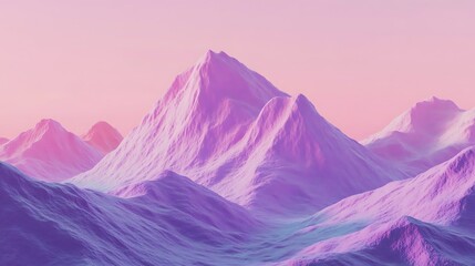 Wall Mural - Pink Purple Mountain Range Sunset.