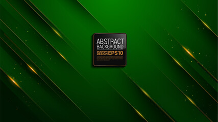 Wall Mural - Luxury abstract green background with golden lines in 1920x1080. Ideal for Islamic and Diwali festival invitations, wallpapers, and banners. Vector art, elegant and not AI-generated.