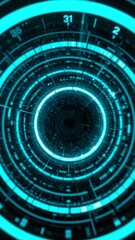 Wall Mural - Abstract swirling neon circles create a vibrant futuristic tunnel.. AI Generated