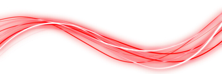 Wall Mural - flowing red neon wavy lines energy effect