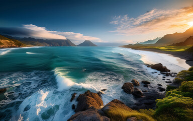 Wall Mural - sunset over the ocean