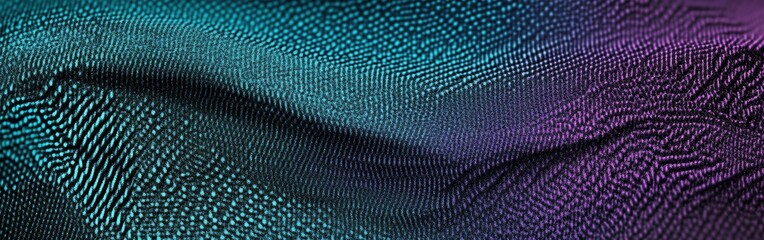 Poster - Dynamic Textured Background with Turquoise and Electric Purple Dots Forming Curving Ridges