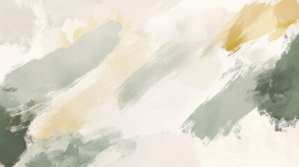 Poster - Elegant blotches of pencil strokes in muted green and beige hues to create a calm and artistic backdrop