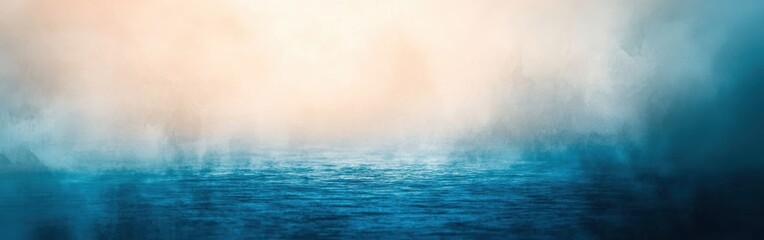 Fototapete - Abstract bokeh effect in hues of deep blue and soft peach, creating a dreamy and atmospheric underwater scene with gentle ripples
