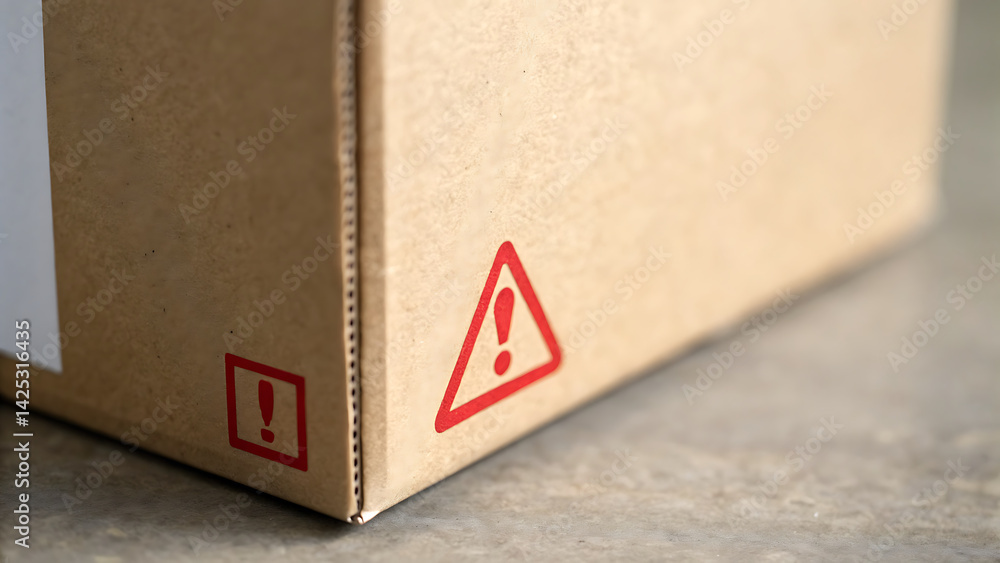 fakenews example This features cardboard box with warning symbols ...