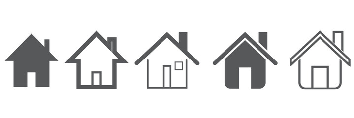 House symbol. House set icon. Home flat icon set vector illustration