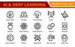 © artnazu - Artificial Intelligence Machine Learning Icons - AI, Neural Network, Deep Learning, Data Science, Algorithm - Vector, Outline, Line, Illustration, Minimal