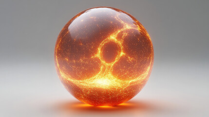Leinwandbilder - glowing, realistic 3D stress relief ball with intricate light patterns creates mesmerizing effect. sphere luminous design evokes sense of calm and wonder
