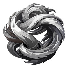 Wall Mural - Grayscale Watercolor Strokes Intertwining in Shadowy Emotion. Perfect for: Art therapy, abstract design galleries, grief support