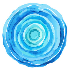 Wall Mural - Concentric Watercolor Ripples in Soft Blue. Perfect for: Meditation retreats, mindfulness workshops, spa promotions