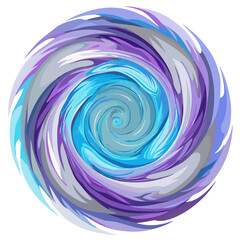 Wall Mural - Circling Thoughts in Purple and Blue Watercolor. Perfect for: Mindfulness retreats, mental health awareness events, art therapy