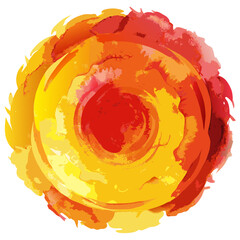 Wall Mural - Comforting Watercolor in Red and Gold Tones. Perfect for: Autumn festivals, warmth-themed events, comfort campaigns