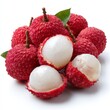 © Splash - Fresh lychee fruit close up still life isolated on white background