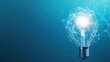 © PBMasterDesign - Polygon lightbulb in futuristic blockchain lamp concept. A glowing light bulb symbolizing innovation and creativity.