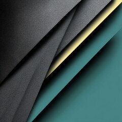 Poster - Abstract Layered Design with Textured Grey and Teal Color Palette - Modern, Geometric Backdrop