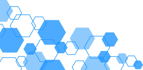 Blue Geometric Hexagonal Corner