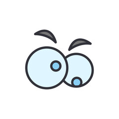 Wall Mural - Stupid eye colored icons, minimalist vector illustration ,simple transparent graphic element .Isolated on white background
