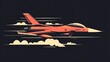 © MASJAB - Red Fighter Jet in Flight. (1)