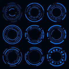 Wall Mural - collection technology futuristic frame hud cyberpunk design element