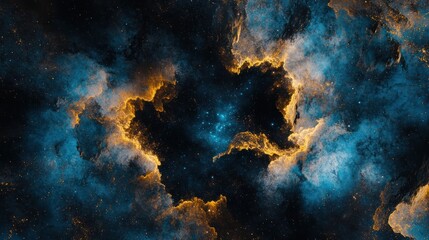 Wall Mural - Colorful cosmic nebula filled with stars and celestial formations