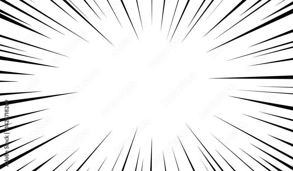 Line comic. Concentration effect lines. Velocity light ray. Halftone ...