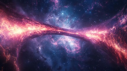 Wall Mural - A beautiful illustration of cosmic wormhole and celestial nebula