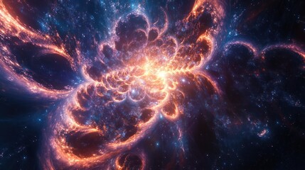 Wall Mural - A vibrant depiction of a cosmic structure in deep space