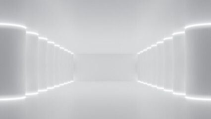 Wall Mural - abstract futuristic empty floor and room sci-fi corridor with light for showcase,room,interior,displ