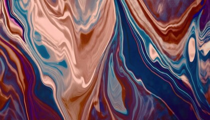 Poster -  fluid abstract marbled texture in earthy red blue and beige tones for backgrounds, branding, print media, packaging, digital design, and web projects