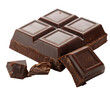 © AL MUMIN - chocolate squares  broken chocolate pieces  milk isolated on transparent background