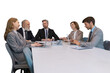 © ty - Business meeting - manager discussing work with his colleagues on a transparent background