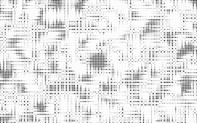 Poster - Abstract grunge halftone background. Retro comic grain pixel texture. Dots cartoon wallpaper. Pop art fading wavy gradient pattern. Vector vanishing gritty backdrop.