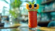 © artchvit - Kiwi blackberry mint smoothies blend Refreshing cocktail with fruit garnishes in a vibrant setting.