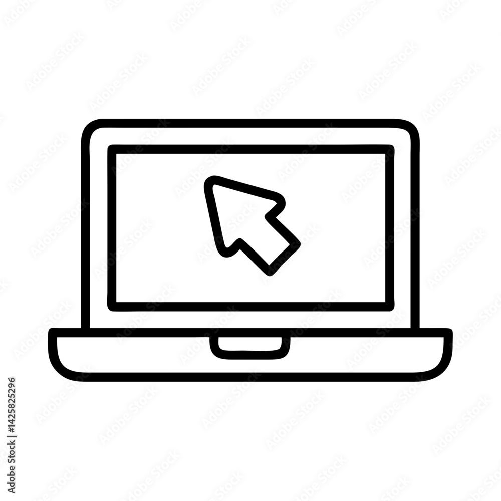 Computer With Cursor Laptop computer technology device with cursor pointer icon for website ...