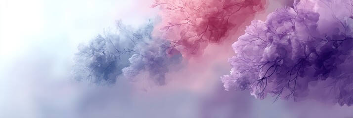 Fototapete - Breathing Abstract Lungs Release Pastel Fog in a Tranquil, Serene Atmosphere