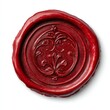 © Koihime - Ornate, red wax seal with intricate design.