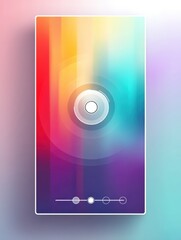 Poster - Mindfulness Timer App Glowing on a Vibrant Gradient Background in a Calming Atmosphere for Relaxation and Focus