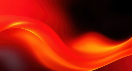 Wall Mural - Abstract fiery red and orange wave with dark background illustration art