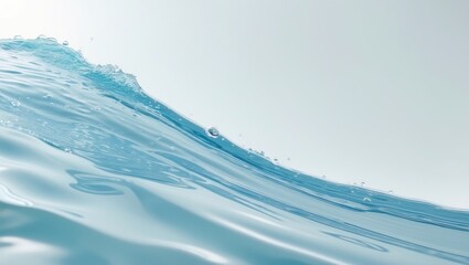 Wall Mural - clean light blue water surface with wavy motion isolated on background