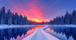 © Siraj - Winter Sunrise Path Across Frozen Lake