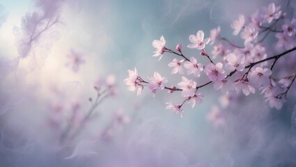 Aufkleber - Pastel floral backdrop featuring purple flowers and soft style with copy space for banners