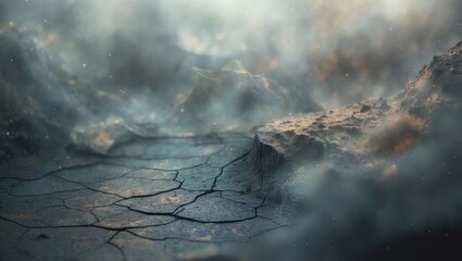 Aufkleber - Abstract background featuring a rough, uneven stone texture with cracks and spots, set against a dark surface.
