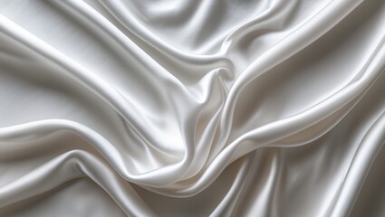 Poster - Abstract White Bedding Sheets or Blanket Background with Texture and Space for Copy