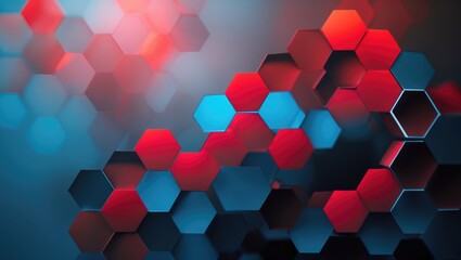 Poster - Hexagon-based abstract background illustrating a hi-tech digital technology concept