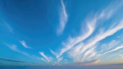 Aufkleber - Blue sky with clouds and bright sunlight in a scenic outdoor landscape